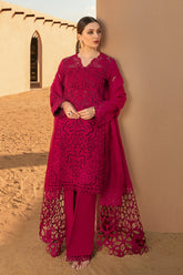 RANG RASIYA-3PC LAWN CHIKANKAARI EMBROIDERED SHIRT WITH KHADDI NET EMBROIDERED DUPATTA AND TROUSER-NC-2647
