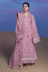 NUREH-3PC LAWN SEQUIN CHIKANKAARI EMBROIDERED SHIRT WITH KHADDI NET EMBROIDERED DUPATTA AND TROUSER-NC-2600
