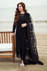 NUREH-3PC LAWN CHIKENKARI LASER EMBROIDERED SHIRT WITH COTTON NET EMBROIDERED PRINT DUPATTA-NC-2623