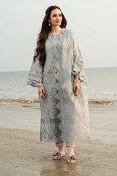 NUREH-3PC LAWN LASER WORK EMBROIDERED SHIRT WITH KHADDI NET EMBROIDERED DUPATTA & TROUSER-NC-2646
