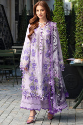 JADE-3PC LAWN CHIKANKAARI EMBROIDERED SHIRT WITH CHIFFON PRINTED DUPATTA AND TROUSER-NC-2694