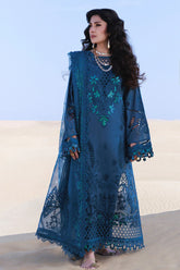 NUREH-3PC LAWN LASERWORK EMBROIDERED SHIRT WITH CHIFFON PRINTED EMB DUPATTA AND TROUSER-NC-2684