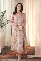 JADE-3PC LAWN EMBROIDERED SHIRT WITH CHIFFON PRINTED DUPATTA AND TROUSER-NC-2617