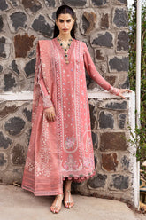 QALAMQAR-3PC LAWN EMBROIDERED SHIRT WITH KHAADI NET EMBROIDERED DUPATTA AND TROUSER-NC-2636