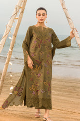 RANG RASIYA-3PC LAWN EMBROIDERED SHIRT WITH CHIFOON EMBROIDERED DUPATTA AND TROUSER-NC-2614