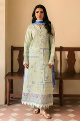 QALAMQAR-3PC LAWN EMBROIDERED SHIRT WITH CHIFFON PRINTED DUPATTA AND EMB TROUSER-NC-2616