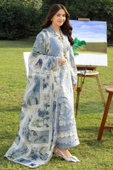 ELAF-3PC LAWN EMBROIDERED SHIRT WITH CHIFFON PRINTED EMBROIDERED DUPATTA AND TROUSER-NC-4806