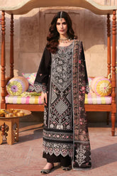 MAHNUR-3PC LAWN LASER WORK EMBROIDERED SHIRT WITH CHIFFON PRINTED EMBROIDERED DUPATTA AND TROUSER-NC-2672
