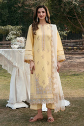IZEL-3PC LAWN EMBROIDERED SHIRT WITH KHAADI NET EMBROIDERED DUPATTA AND TROUSER-NC-2632