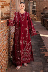 GARNET-3PC LAWN EMBROIDERED SHIRT WITH LAWN EMBROIDERED DUPATTA & TROUSER-NC-2670