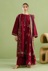 SAPPHIRE-3PC LAWN EMBROIDERED SHIRT WITH CHIFFON PRINTED DUPATTA AND TROUSER-NC-2627