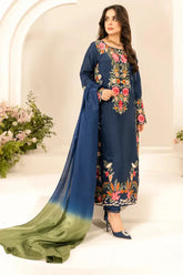 MIRANA-3PC LAWN EMBROIDERED SHIRT WITH CHIFFON TYE & DYE DUPATTA & TROUSER-NC-2645