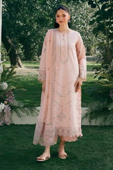 GARNET-3PC LAWN EMBROIDERED SHIRT WITH KHAADI NET EMBROIDERED DUPATTA AND TROUSER-NC-2640