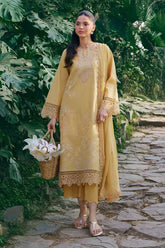 GARNET-3PC LAWN EMBROIDERED SHIRT WITH KHAADI NET EMBROIDERED DUPATTA AND TROUSER-NC-2631