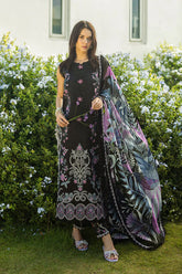 MUSHQ-3PC LAWN EMBROIDERED SHIRT WITH CHIFFON PRINTED DUPATTA & TROUSER-NC-2632