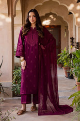BATIK-3PC LAWN EMBROIDERED SHIRT WITH CHIFFON EMBROIDERED DUPATTA AND EMB TROUSER-NC-2696