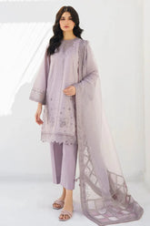 JAZMIN- 3PC LAWN HEAVY EMBROIDERED SHIRT WITH ORGANZA EMBROIDERED READY TO WEAR DUPATTA & TROUSER-NC-2660