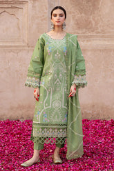MAHNUR - 3PC LAWN EMBROIDERED SHIRT WITH CHIFFON EMBROIDERED DUPATTA AND TROUSER-NC-2638