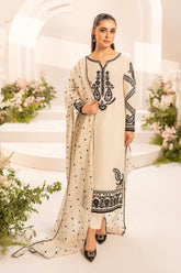 MIRANA-3PC LAWN EMBROIDERED SHIRT WITH KHADDI NET EMBROIDERED DUPATTA & TROUSER-NC-2601