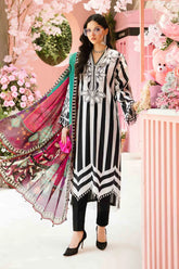 MARIA.B-3PC LAWN EMBROIDERED PRINTED SHIRT WITH CHIFFON PRINT DUPATTA AND PRINT TROUSER-NC-2625