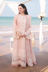 QALAMQAR-3PC LAWN EMBROIDERED SHIRT WITH KHAADI NET EMBROIDERED DUPATTA AND TROUSER -NC-2698
