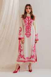 VINTAGE-3PC LAWN EMBROIDERED SHIRT WITH CHIFFON TYE&DYE DUPATTA AND TROUSER-NC-2655