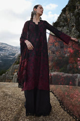 IMAGE-3PC LAWN EMBROIDERED SHIRT WITH CHIFFON PRINTED DUPATTA AND TROUSER-NC-2643