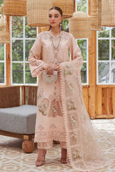 CRIMSON-3PC LAWN LASERWORK EMBROIDERED SHIRT WITH CHIFFON PRINTED EMBROIDERED DUPATTA AND TROUSER-NC-2648