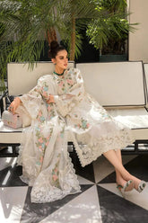 CRIMSON-3PC LAWN EMBROIDERED SHIRT WITH CHIFFON EMBROIDERED DUPATTA & TROUSER-NC-2602