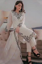 MARIA.B-3PC LAWN EMBROIDERED SHIRT WITH EMBROIDERED ORGANZA DUPATTA & TROUSER-NC-2604