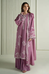 CROSS STITCH-3PC LAWN EMBROIDERED SHIRT WITH CHIFOON MBROIDRERD DUPATTA & TROUSER-NC-2601