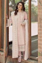 JAZMIN-3PC LAWN CHIKANKARI EMBROIDERED SHIRT WITH KHADDI NET EMB DUPATTA AND TROUSER -NC-2652