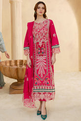 JAZMIN-3PC LAWN LASER EMBROIDERED SHIRT WITH LAWN LASER EMBROIDERED READY TO WEAR DUPATTA-NC-2649