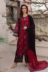 BATIK-3PC LAWN EMBROIDERED SHIRT WITH CHIFFON EMBROIDERED TYE&DYED DUPATTA AND EMB TROUSER-NC-2653