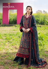 ASIM JOFA-3PC LAWN EMBROIDERED SHIRT WITH KHAADI NET EMBROIDERED DUPATTA AND TROUSER NC-2679