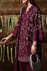 SAPPHIRE-3PC LAWN LASER WORK EMBROIDERED SHIRT WITH KHADDI NET EMBROIDERED DUPATTA AND TROUSER-NC-2666