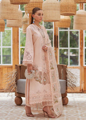 CRIMSON-3PC LAWN LASERWORK EMBROIDERED SHIRT WITH CHIFFON PRINTED EMBROIDERED DUPATTA AND TROUSER-NC-2648