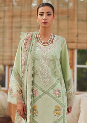 CRIMSON-3PC LAWN CHIKAANKARI EMBROIDERED SHIRT WITH CHIFOON PRINTED DUPATTA AND EMB TROUSER-NC-2648