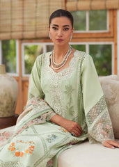CRIMSON-3PC LAWN CHIKAANKARI EMBROIDERED SHIRT WITH CHIFOON PRINTED DUPATTA AND EMB TROUSER-NC-2648