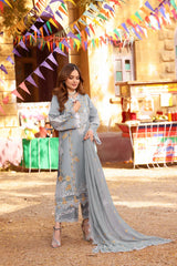 ANEELAS-3PC LAWN EMBROIDERED SHIRT WITH CHIFFON EMBROIDRED DUPATTA & EMB TROUSER-NC-2690