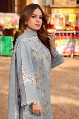 ANEELAS-3PC LAWN EMBROIDERED SHIRT WITH CHIFFON EMBROIDRED DUPATTA & EMB TROUSER-NC-2690