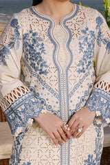 ANEELAS-3PC LAWN EMBROIDERED SHIRT WITH ORGANZA EMBROIDERED DUPATTA AND TROUSER-NC-2628