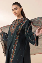 SAPPHIRE-3PC LAWN EMBROIDERED SHIRT WITH MONARK PRINT DUAPATTA AND TROUSER-NC-2651