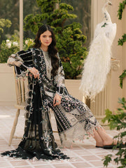 BIN ILYAS-3PC LAWN HEAVY EMBROIDERED SHIRT WITH KHADDI NET EMBROIDERED DUPATTA & LAWN TOUSER-NC-2625