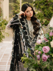 BIN ILYAS-3PC LAWN HEAVY EMBROIDERED SHIRT WITH KHADDI NET EMBROIDERED DUPATTA & LAWN TOUSER-NC-2625