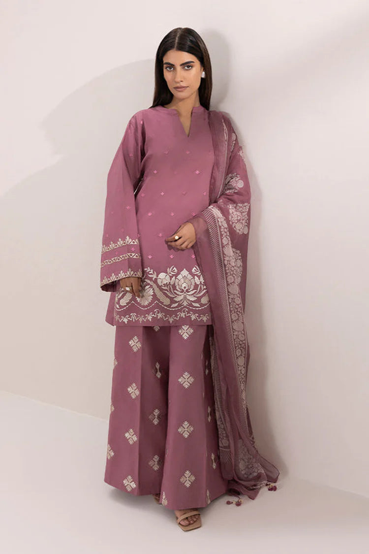 SAPPHIRE-3PC LAWN EMBROIDERED SHIRT CHIFFON PRINTED DUPATTA & EMB TROUSER-NC-2668