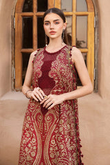 MARIA.B-3PC LAWN EMBROIDERED PRINTED SHIRT WITH CHIFFON PRINT DUPATTA AND PRINT TROUSER-NC-2618