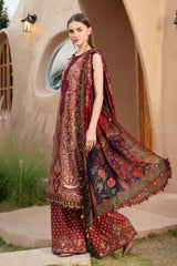 MARIA.B-3PC LAWN EMBROIDERED PRINTED SHIRT WITH CHIFFON PRINT DUPATTA AND PRINT TROUSER-NC-2618