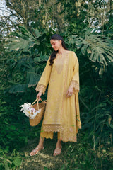 GARNET-3PC LAWN EMBROIDERED SHIRT WITH KHAADI NET EMBROIDERED DUPATTA AND TROUSER-NC-2631