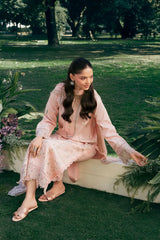 GARNET-3PC LAWN EMBROIDERED SHIRT WITH KHAADI NET EMBROIDERED DUPATTA AND TROUSER-NC-2640